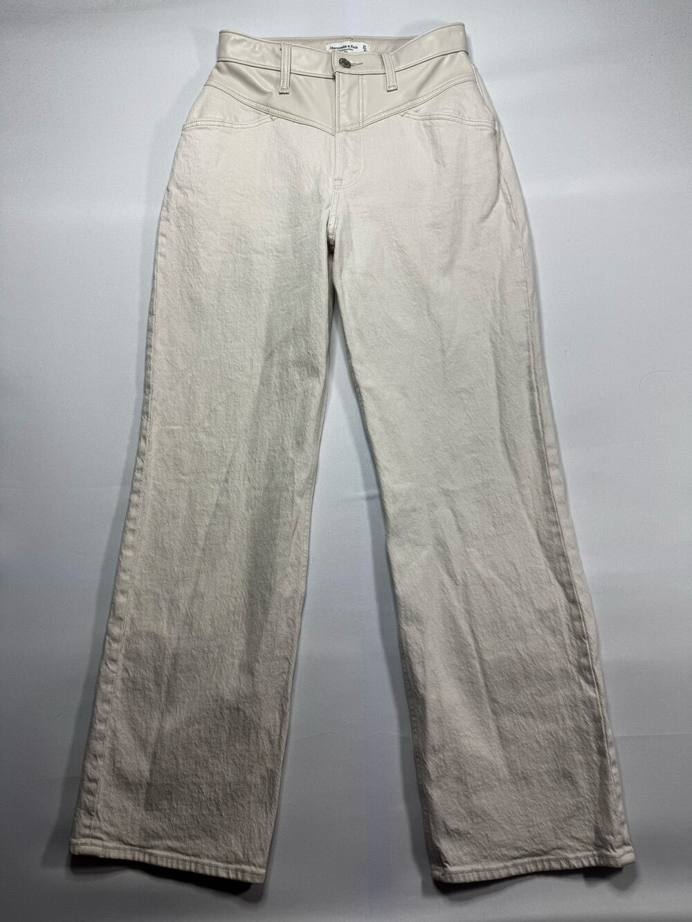 Abercrombie & Fitch Women's High Rise 90s Relaxed Mixed Fabric Jeans - 4 (27x31)